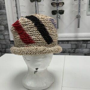 Stylish Straw Hat with Colorful Stripes